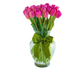 Florero con 30 Tulipanes